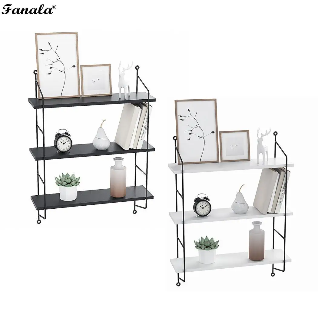 

3 Tiers Rustic Floating Book Shelf Wall Mounted Industrial Storage Heavy Duty for Kitchen Bedroom Bathroom Wall Shelves