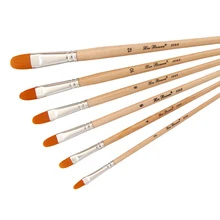 6 шт./лот, набор нейлоновых кистей круглой формы с деревянной ручкой для ногтей, набор инструментов для художественной школы, акварельные акриловые краски, принадлежности