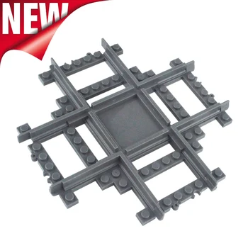 

Train Tracks City trein 4519 Cross Track Straight Curved Railway Building Blocks Bricks Model Compatible All Brands Train Rails