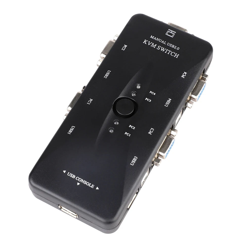 4 порта USB 2,0 KVM переключатель коробка+ 4 KVM Кабели клавиатура Монитор VGA SVGA ПК ноутбук для клавиатуры мышь принтер