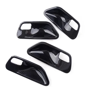 

4pcs Black Carbon Fiber Texture Car Interior Door Handle Bowl Cover Trim Fit For BMW 3 Series F30 2013-2015 2016 2017 2018