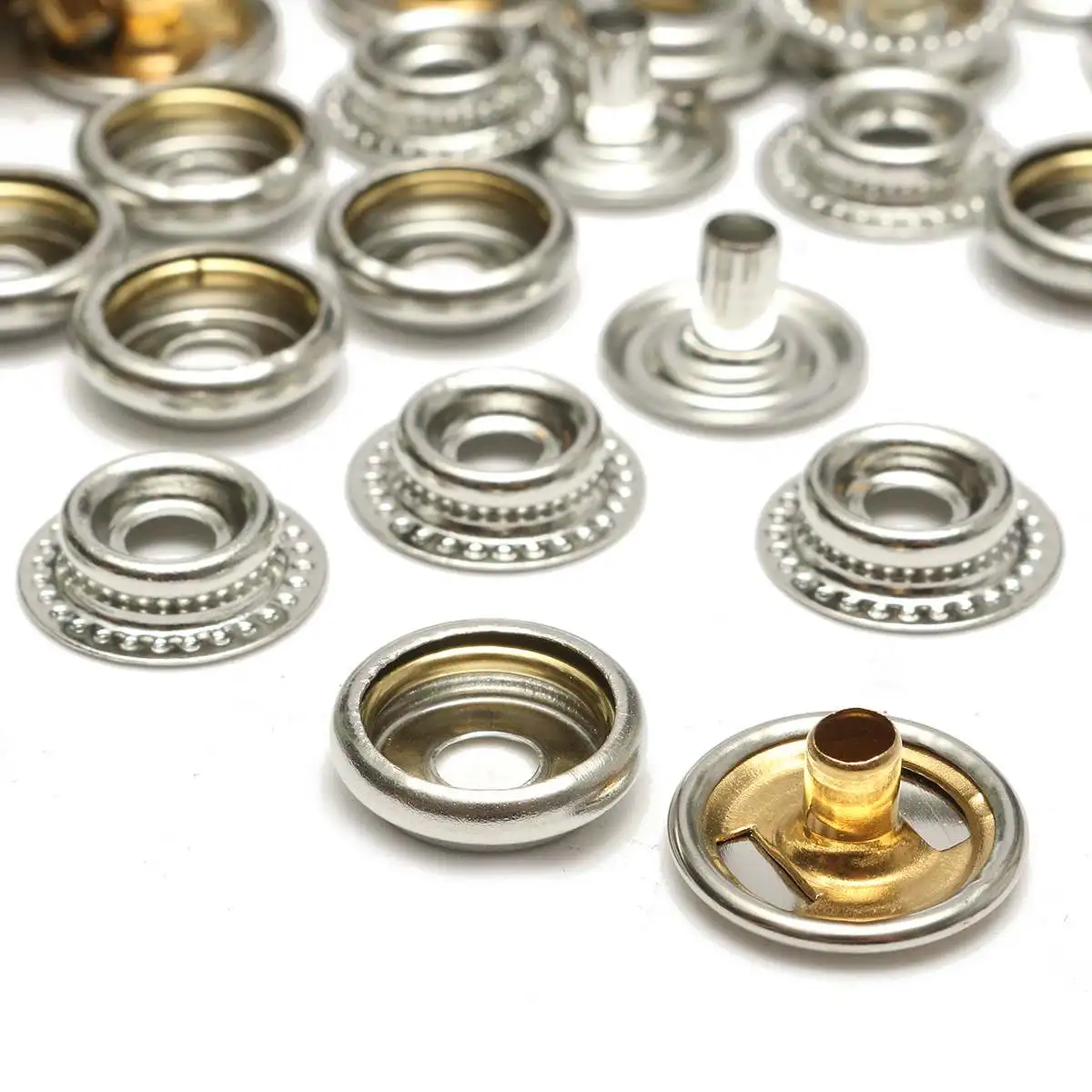 80Pcs Stainless Steel Snap Buttons Set Marine Grade Snap Fastener Stud Cap Socket