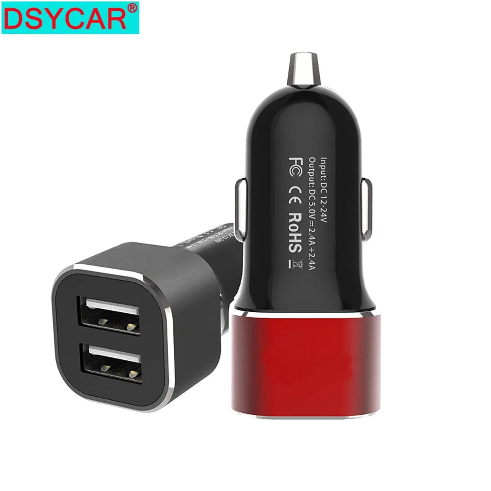 DSYCAR 1 шт. USB Автомобильное зарядное устройство Быстрая зарядка быстрое двухпортовое быстрое автомобильное зарядное устройство совместимо со всеми устройствами IOS Android смартфоны