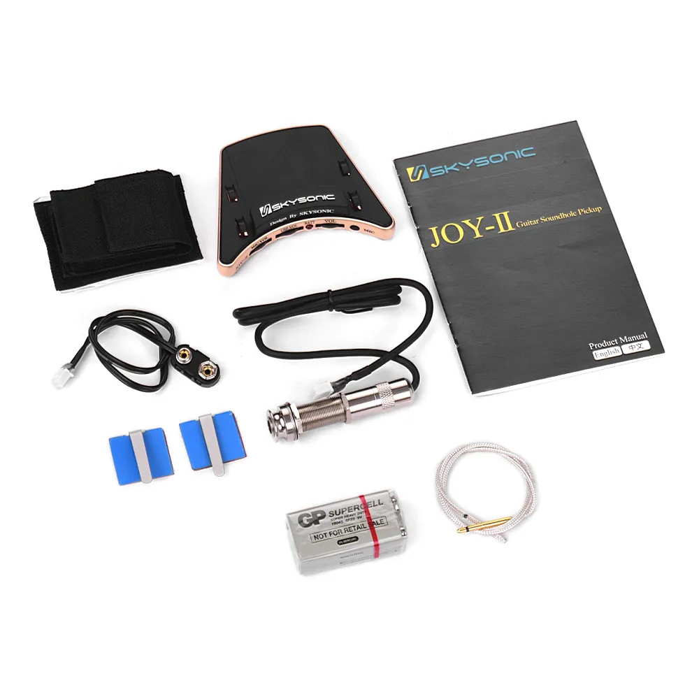 

SKYSONIC JOY-II Acoustic Guitar Soundhole Pickup Piezo + Mic Dual Pickup Modes with Volume Controls for 36-42 Inch Folk Guitars