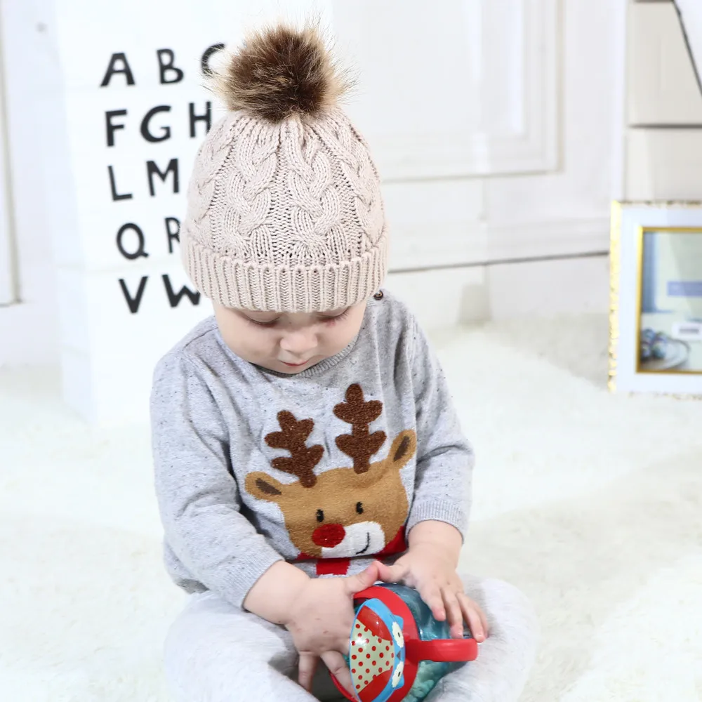 Beanies детская зимняя шапка Дети Девочки Мальчики Твердые крышки милые девочки шляпа Новорожденные модные шапки для маленьких девочек теплые вязаные шапочки
