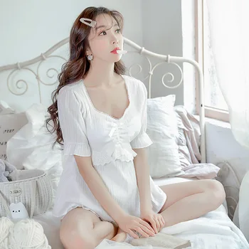 

Women's Summer Cotton Shorts Pajamas Sexy Women Underwear Sling Half Sleeve Home Suit Home Female Women Home Clothes