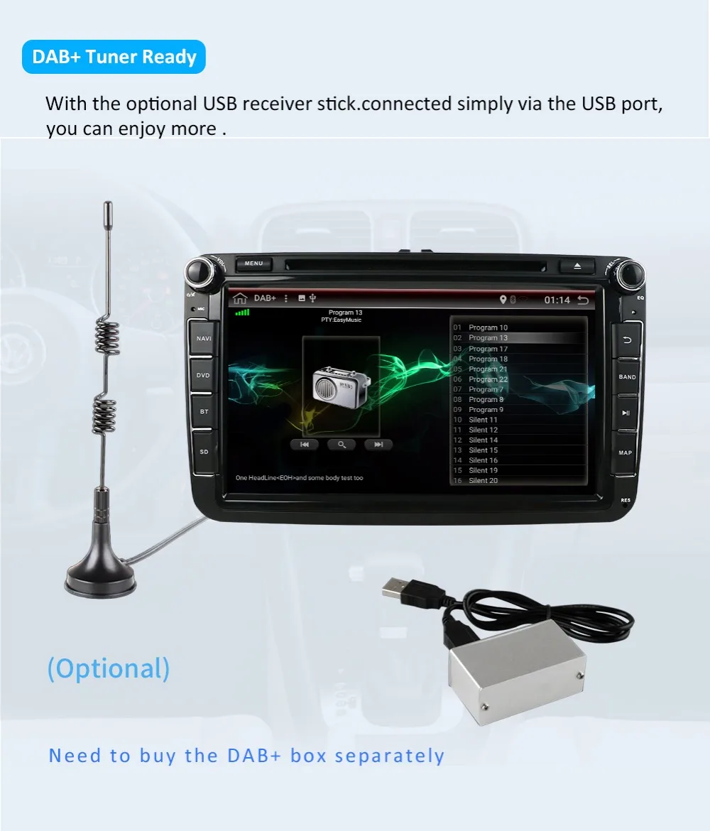 Best 2 DIN Octa Core Android 8.1 Car DVD GPS WIFI USB For Volkswagen GOLF 5 6 POLO TOURAN EOS PASSAT CC TIGUAN SHARAN SCIROCCO Caddy 14