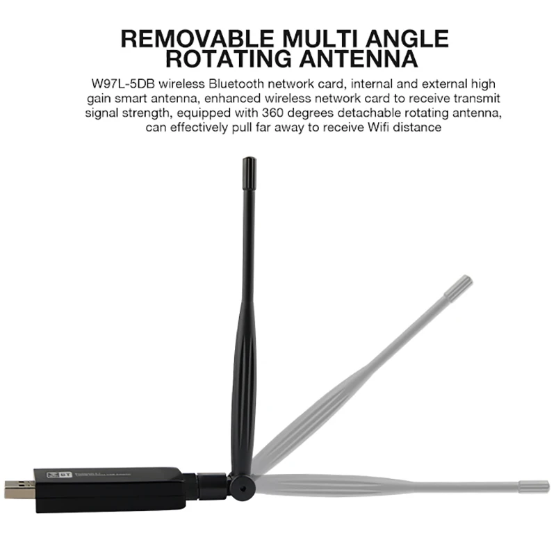 Горячая-Zapo W97L-5Db Bluetooth 4,1 беспроводной Ac 1200 Мбит/с 5 ГГц Wifi Usb 3,0 Lan адаптер с высоким коэффициентом усиления антенна сетевая карта для Windows Li
