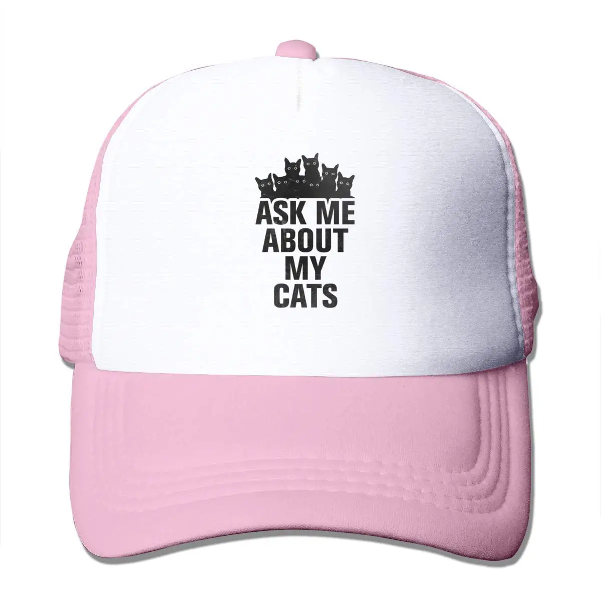 Спросите меня о My Cats сетчатая Бейсболка унисекс регулируемая бейсболка стиль шляпы розовый