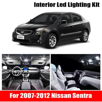 

8pcs No Error White Canbus LED Light Car Bulbs For 2007-2012 Nissan Sentra Map Dome Trunk License Plate Lamp Interior PackageKit