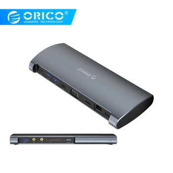 

ORICO USB Type C HUB to HDMI VGA MiniDP USB3.0 Card reader RJ45 100W PD Sound Card Adapter Splitter for MacBook Pro Accessories
