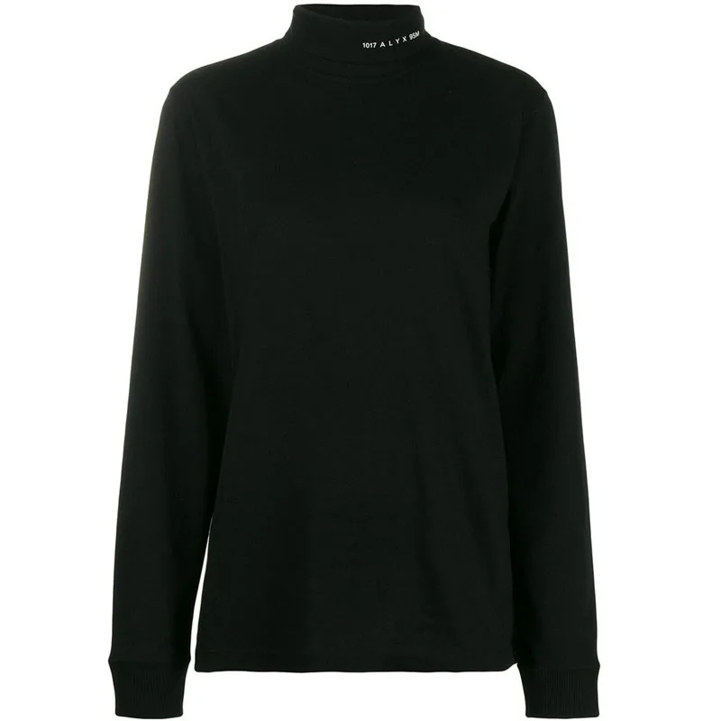 20SS Turtleneck 1017 ALYX 9SM T-shirts Women Men 1:1 Black White Long Sleeve T shirt Autumn Cotton Tees | Мужская одежда
