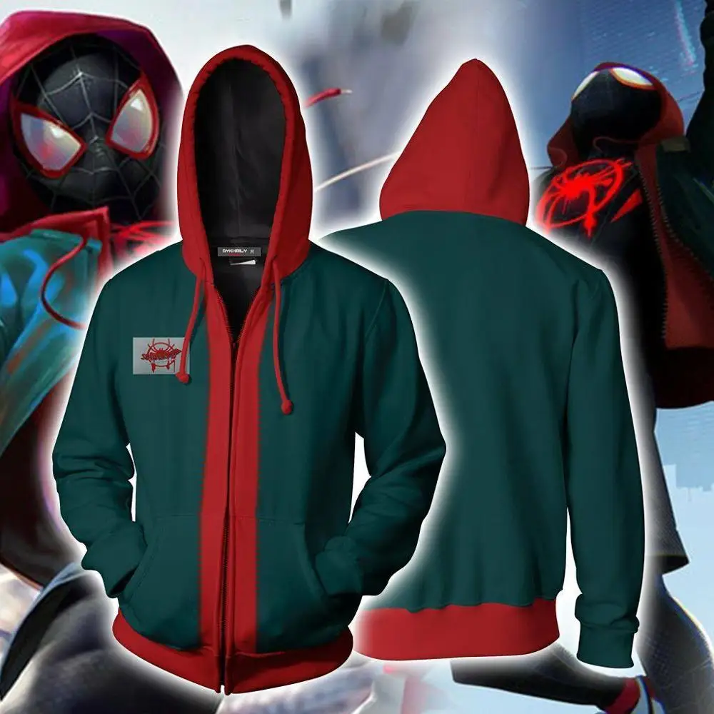 Железный Человек-паук одежда мужские толстовки толстовка на молнии 3D Питер Паркер Майлс Моралес толстовка с капюшоном трикотажные куртки Casuaweatshirt куртка