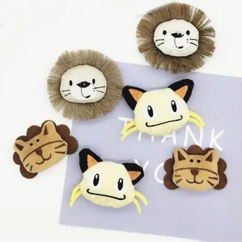 

10PCS/Lot cartoon plush lion doll baby cloth patches Applique Crafts for girl garment accessories and bag decoration
