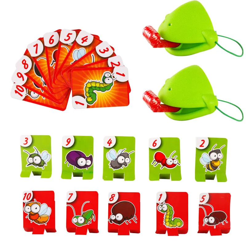 Pudcoco-Máscara de lagarto camaleón para niños, lamer la lengua, cartas juego de mesa para fiesta familiar, Juguetes Divertidos de escritorio