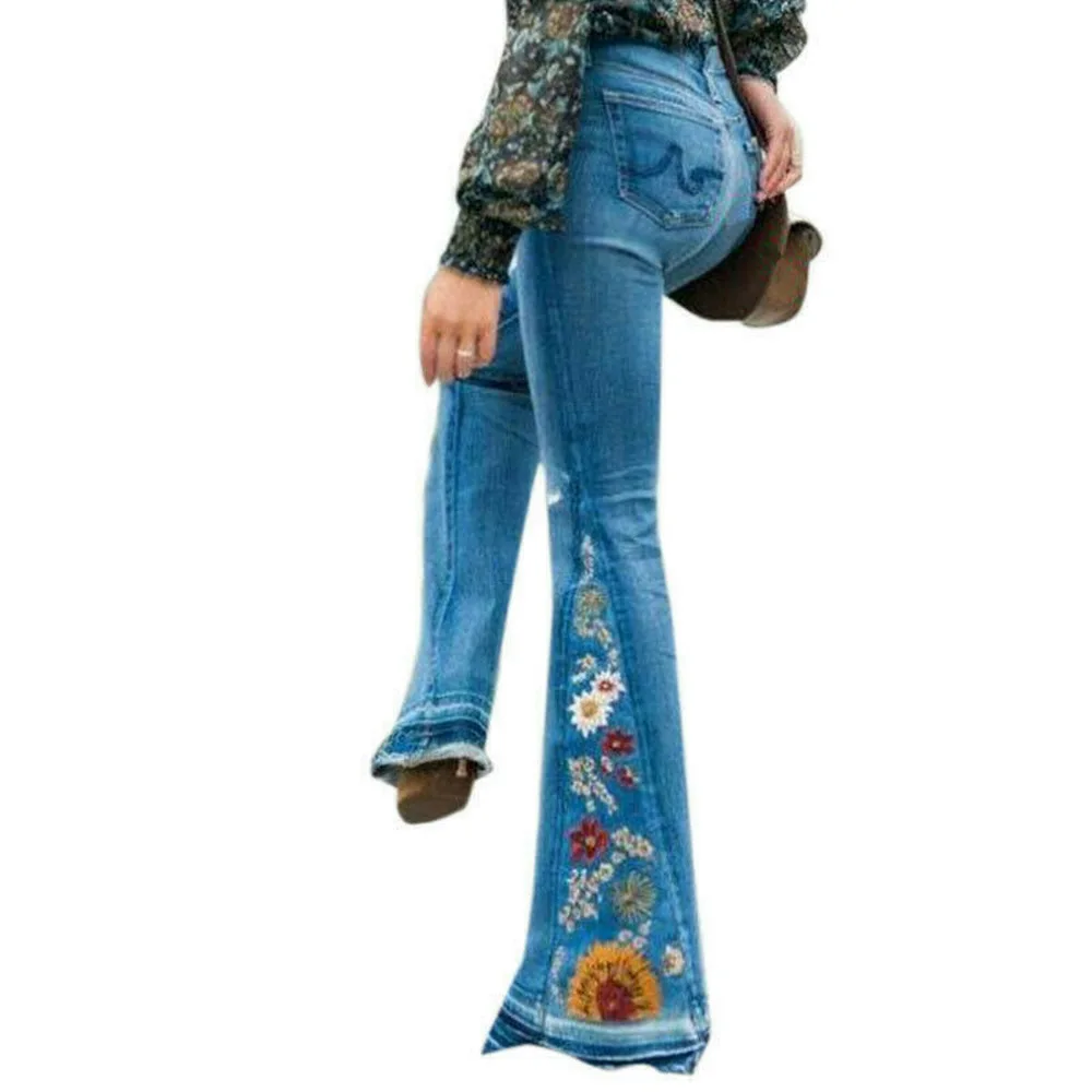 MoneRffi,, весна, новинка, высокая талия, клеш, джинсы для женщин, клеш, деним, для девушек, обтягивающие джинсы, Ретро стиль, женские широкие штаны, брюки - Цвет: Color 3
