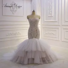 Аманда дизайн robe de mariee boheme кружевное бра без рукавов Русалка свадебное платье