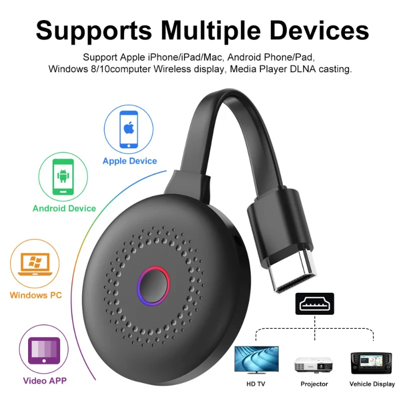 For MiraScreen TV Stick Dongle Crome Cast HDMI-compatible 2.4G/5G WiFi Display Receiver for Google Chromecast PC Android | Электроника