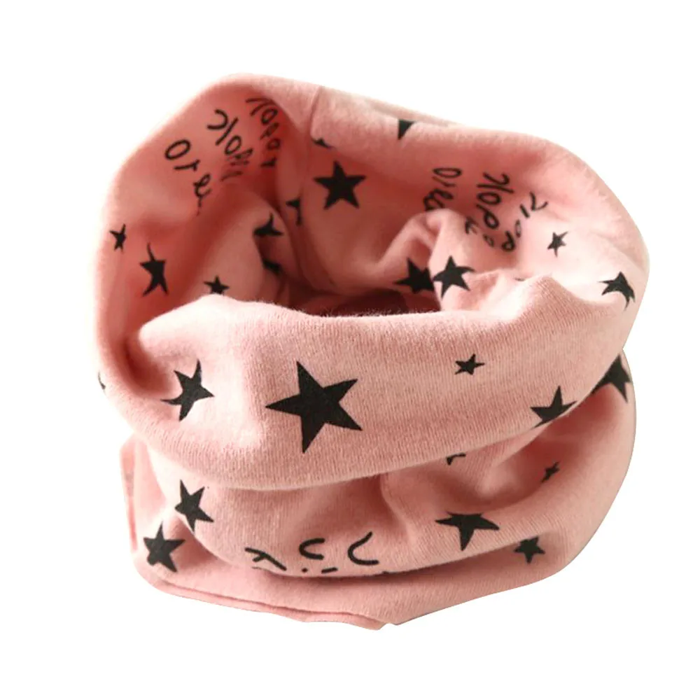 Трендовый осенне-зимний воротник детский Шарф хлопковый шарф с круглым вырезом Детский шарф с принтом звезды# P5