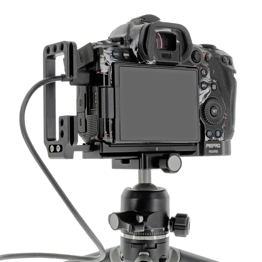 PEIPRO L Plate untuk Canon EOS R5 R6 Camera L Shape Bracket Arca