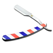 Новые мужские инструменты для бритья, парикмахерские лезвия для бритвы, модные полосатые цветные Складные лезвия для ножей, бритвенный держатель