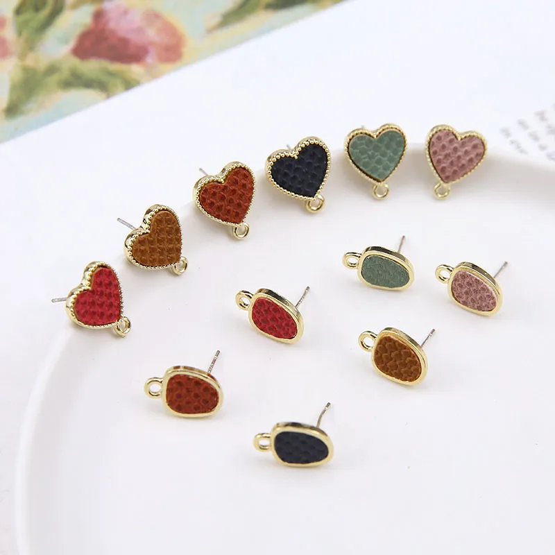 6pcs New 2019 Korean Leather stud earrings elegant Hollow Round Geometric Earrings For Women ladies Diy Ear Jewelry Accessories | Украшения