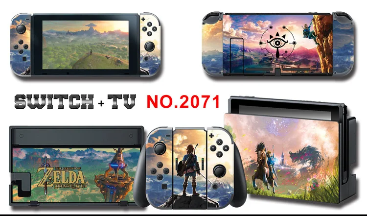 1set New Cute Anime Full Body Sticker for NS Switch Protective Cover Skin Colorful Art for Game Console Joy-Con Controller Decor