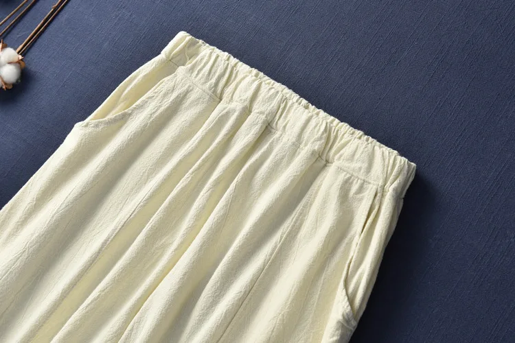 NINI WONDERLAND cotton and linen womens new product National style scrub beautiful womens trousers lantern pants