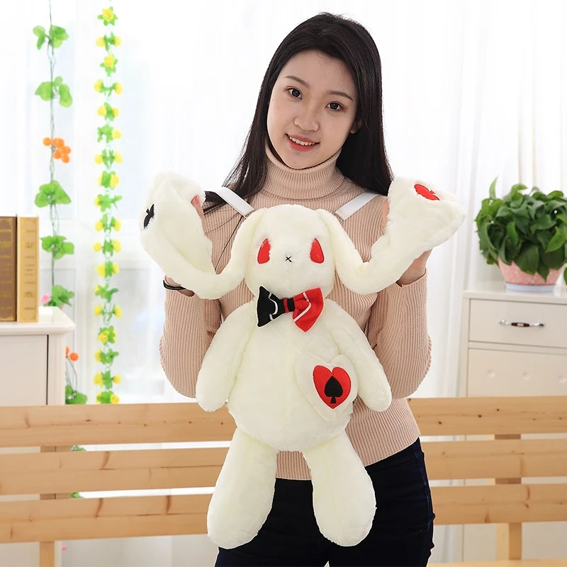 1pcs Creative Lolita Cartoon Rabbit Plush Doll Toy Backpack