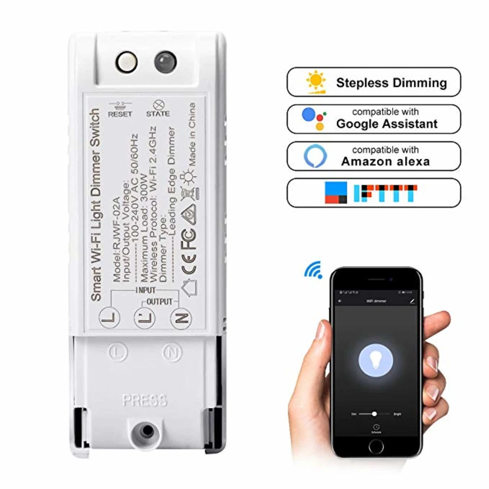 

2.4GHz WiFi Smart Light Dimmer Switch DIY Wireless Breaker Module Voice APP Remote Control Work with Tuya APP Alexa Google Home