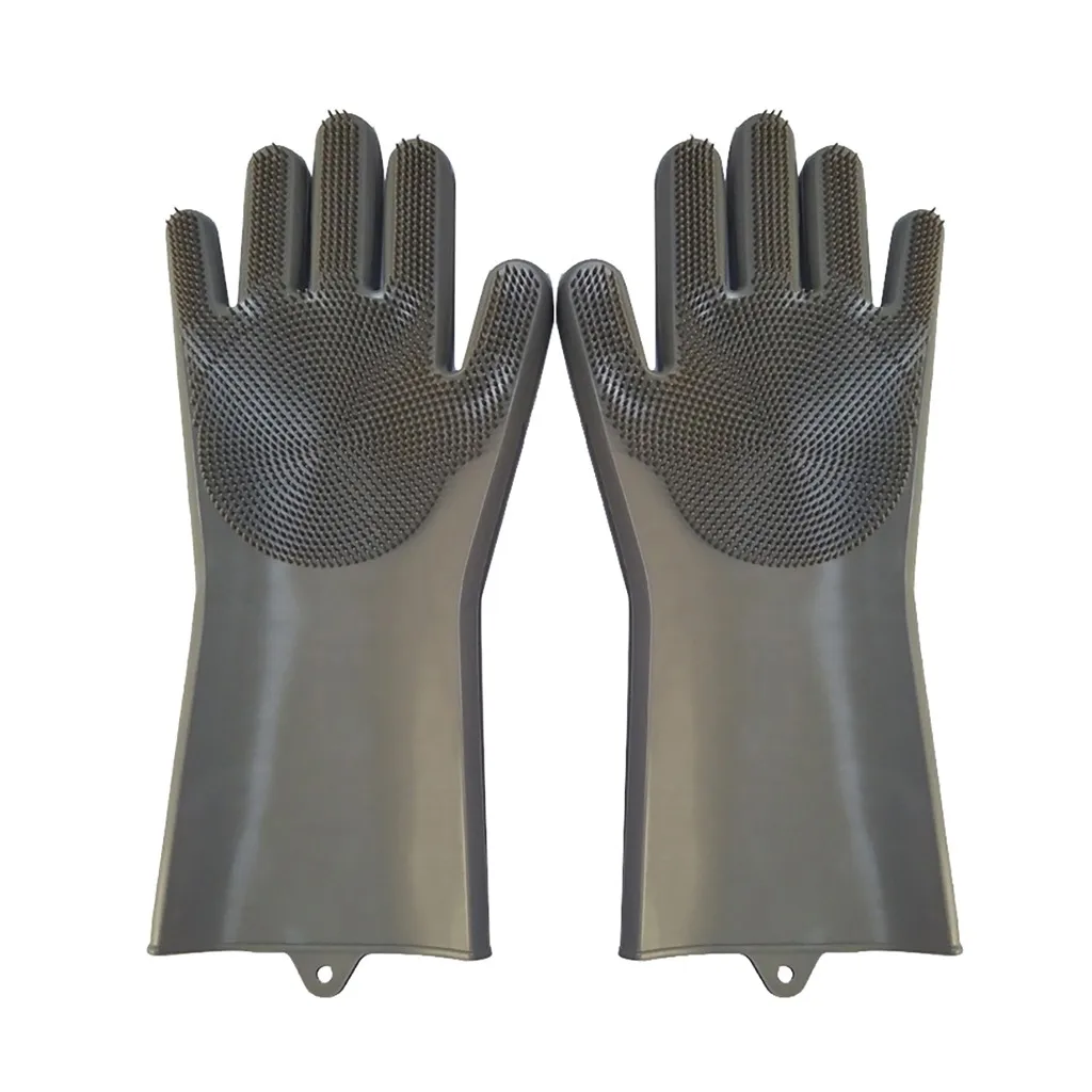 Волшебные многоразовые силиконовые перчатки щетка для чистки перчатки термостойкие Ali08