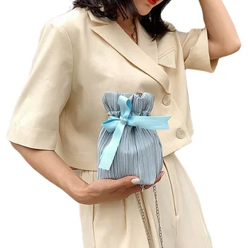 

Newest Arrival Women Casual Bags Cross-Body Pack Female Portable Bucket-Shape Decorative Metal Straps Bags