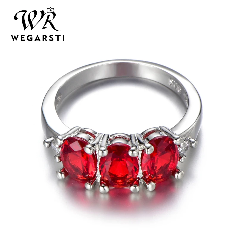 WEGARASTI, серебро 925, ювелирное изделие, рубиновое кольцо, серебро 925, женские трендовые кольца с натуральным красным драгоценным камнем, вечерние, свадебные кольца, хорошее ювелирное изделие