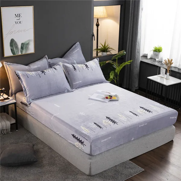 style15 Европейский стиль, покрывало для кровати, Твин, полный, queen King size, простыня, фланелевая, флисовая, удобная, эластичная, простыня, однотонное постельное белье - Цвет: style15
