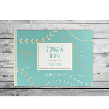 

personalized name date Guestbook wedding with and without questions white pages blanko photobuch and classy romantic Engagement