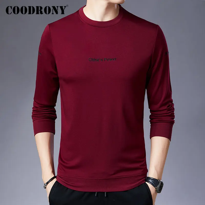 Бренд COODRONY, мужские толстовки, Уличная Повседневная Толстовка, мужская одежда на осень и зиму, флисовый пуловер с буквенным принтом, худи для мужчин, 94023