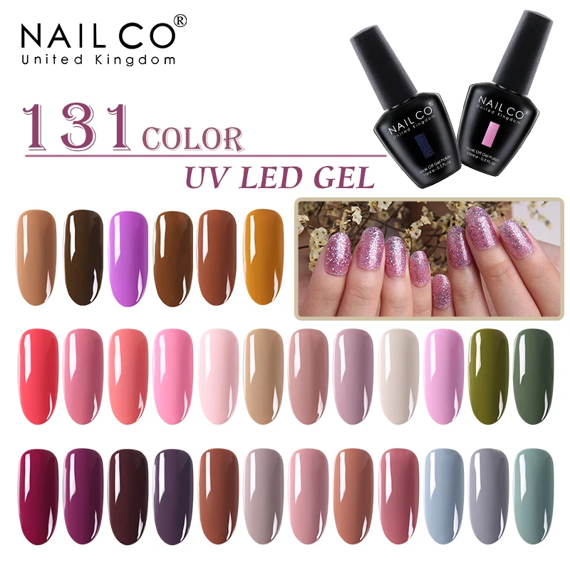 

NAILCO 131 Colors Nail Gel UV LED Semi Permanent Nail Polish Varnish Hybrid 15ml Lacquer Need To Base And Top Coat Nail Art