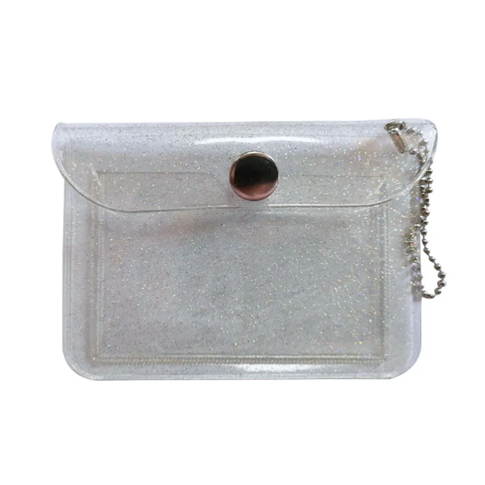 

Fashion Transparent Waterproof Pvc Women Card Case Business Card Holder Girls Mini Wallet Coin Purse Men Id Card Credit Card Bag