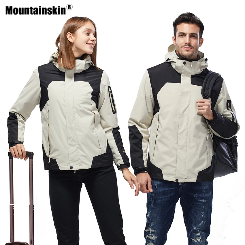 Mountainskin для мужчин и женщин 2 шт. походные Куртки Спорт на открытом воздухе термо ветровка Кемпинг Альпинизм Треккинг лыжный мужской пальто VA696