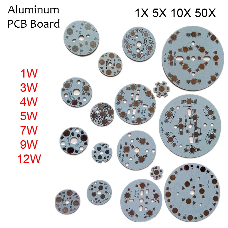 

1/5/10/50pcs Base LED PCB Plate DIY Radiator Panel for Ceiling Light ,bulib light Aluminum Board 1/3/4/5/7/9/12W Substrate
