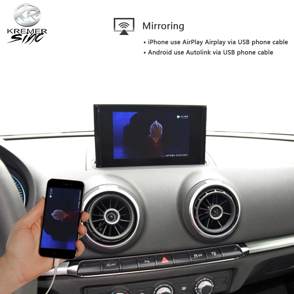Зеркальный беспроводной Apple CarPlay Android Авто модернизация для Audi A1 A3 A4 iSmart Auto MMI2G MMI3G