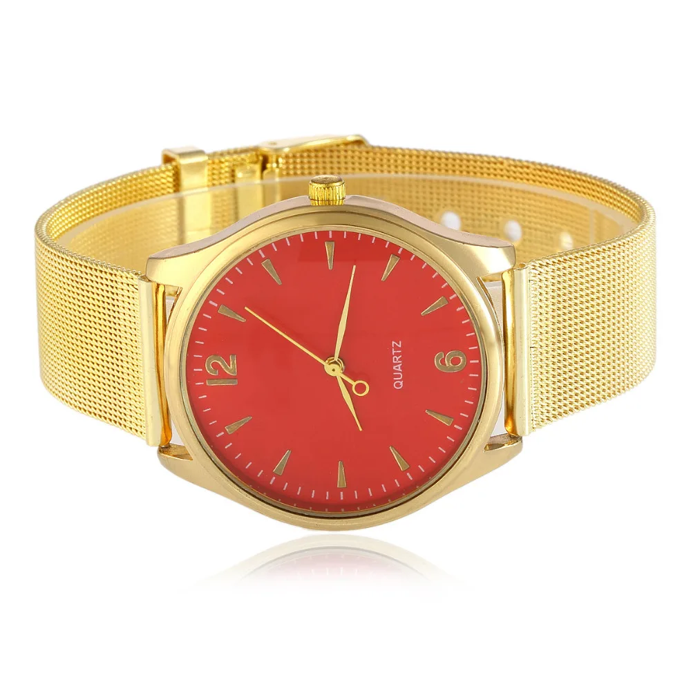 Hot Personality Men's Watch Wire Gold Mesh Belt Watch Men And Women Fashion Couple Student Watch