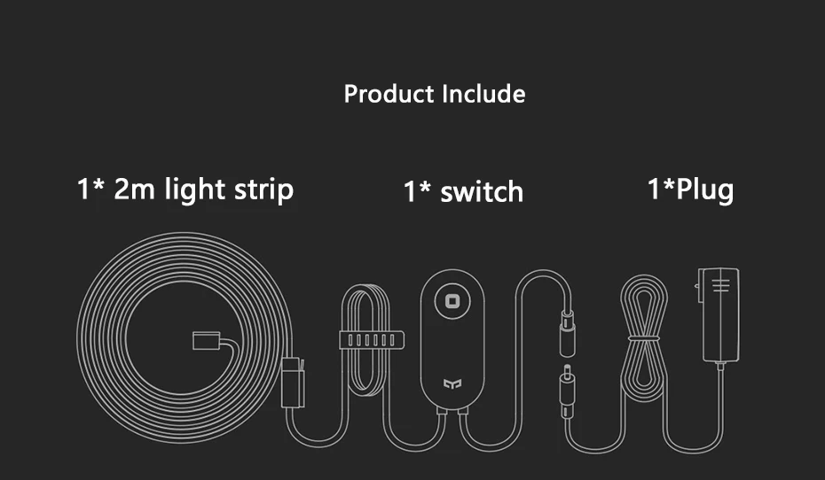 Xiaomi Yeelight умный красочный атмосферный светильник 2 м Xiao mi Home APP RGB светильник s работа с Alexa Google Assistant Homekit