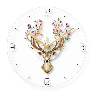 

Moose glass wall clock cartoon wall clock family wall clock Nordic decoration fashion wall clock children's room decoration