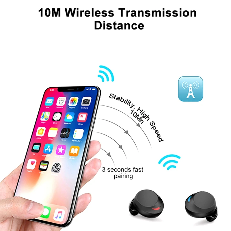 Полностью Bluetooth 5,0 беспроводные наушники мини TWS наушники беспроводные Близнецы стерео IPX8 спортивная Гарнитура для плавания 3000 мАч зарядная коробка