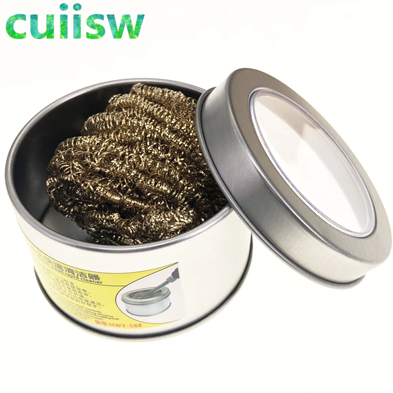 Electric Iron Cleaner Soldering Iron Tip Cleaner With Brass Wire Sponge No Water Needed Cleaning Tools