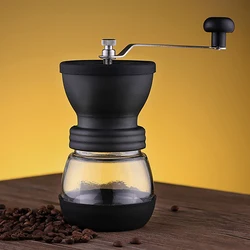 Cafetière Portable à manivelle, moulin à café, grains de café, lait bouilli, bouilloire pour cadeau, 1 ensemble 