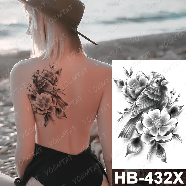 Waterproof Temporary Tattoo Sticker Dark Old School Moth Butterfly Flash Tattoos Snake Rose Body Art Arm Fake Tatoo Women Men 25-HB432X