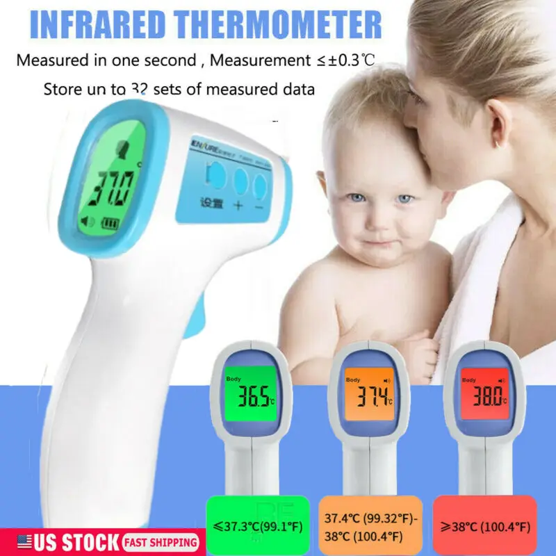 

In Stock Fast shipping Adult And Kids IR Infrared Digital Forehead Fever Thermometer Non-Contact