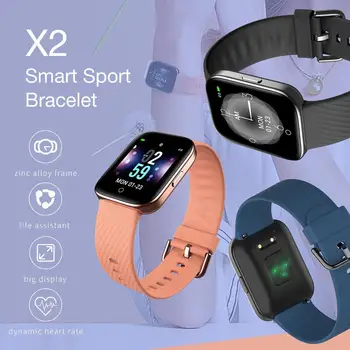 

X2 1.3 Inch Square Color Screen Intelligent Dynamic Heart Rate Smart Bracelet Bluetooth 5.0 Waterproof Weather Stopwatch Alarm